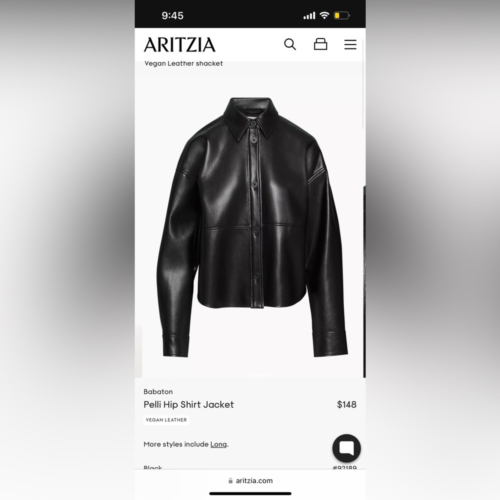 Aritzia vegan leather shirt